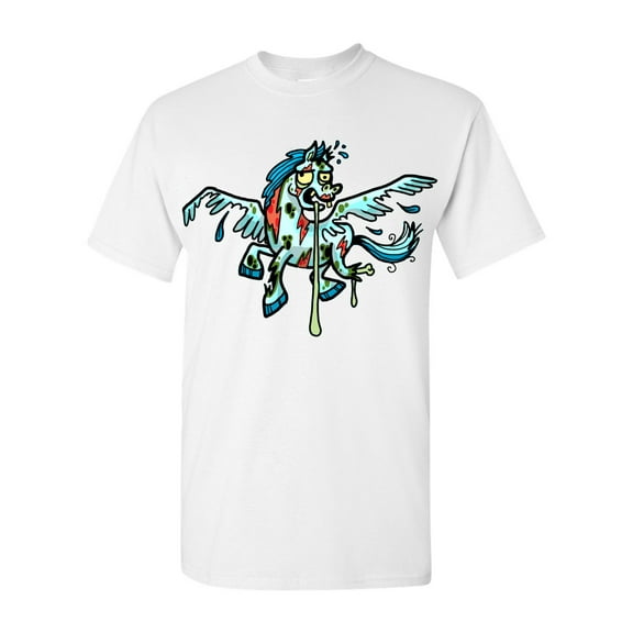 Zombie Pegasus Undead Animals Adult DT T-Shirt Tee