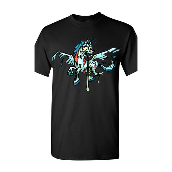 Zombie Pegasus Undead Animals Adult DT T-Shirt Tee