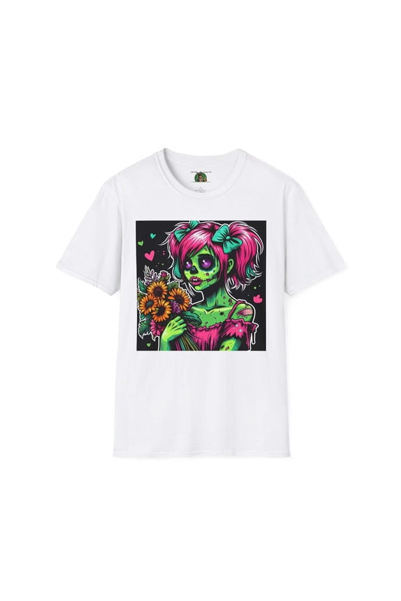 Zombie Pinup Girl with Flowers
