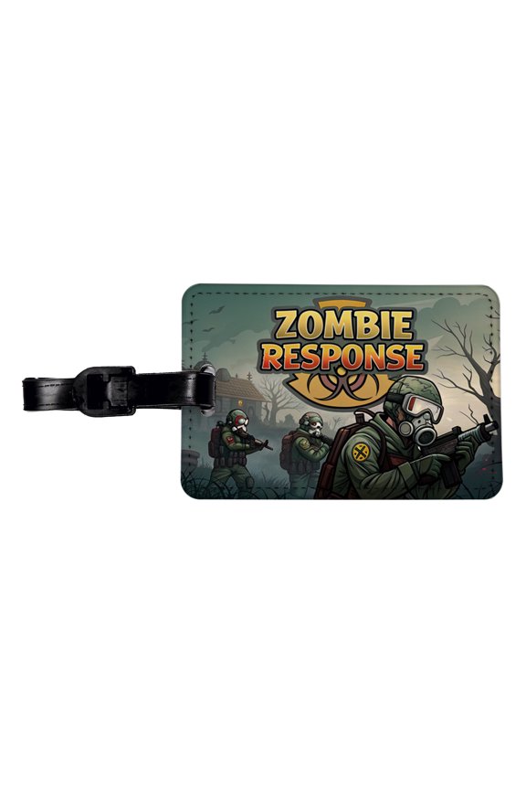 Zombie Response Unit Biohazard Cartoon Faux Leather Travel Luggage Tag