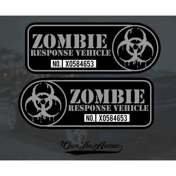 Zombie Response Vehicle Sticker Decal - 4" Left + Right Facing