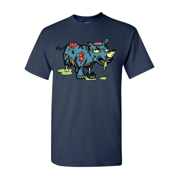 Zombie Rhino Undead Animals Adult DT T-Shirt Tee