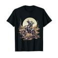 thumbnail image 1 of Zombie Riding Dirt Bike Halloween Motorcyle Motocross Rider T-Shirt Black Tee, 1 of 5
