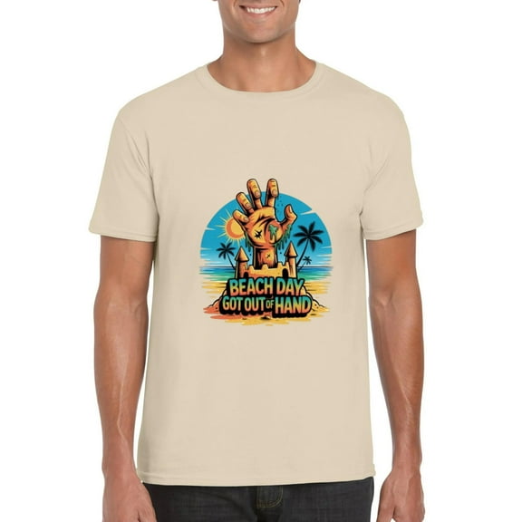 Zombie Sand Castle Beach Day Funny Summerween Graphic Unisex T-Shirt