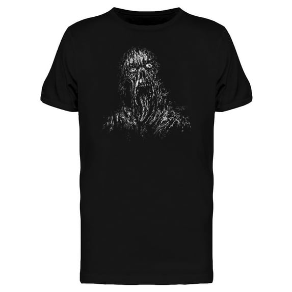 Zombie Scary Tongue Minimal Art T-Shirt Men -Image by Shutterstock, Male 3X-Large