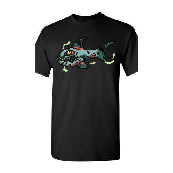 Zombie Shark Undead Animals Adult DT T-Shirt Tee