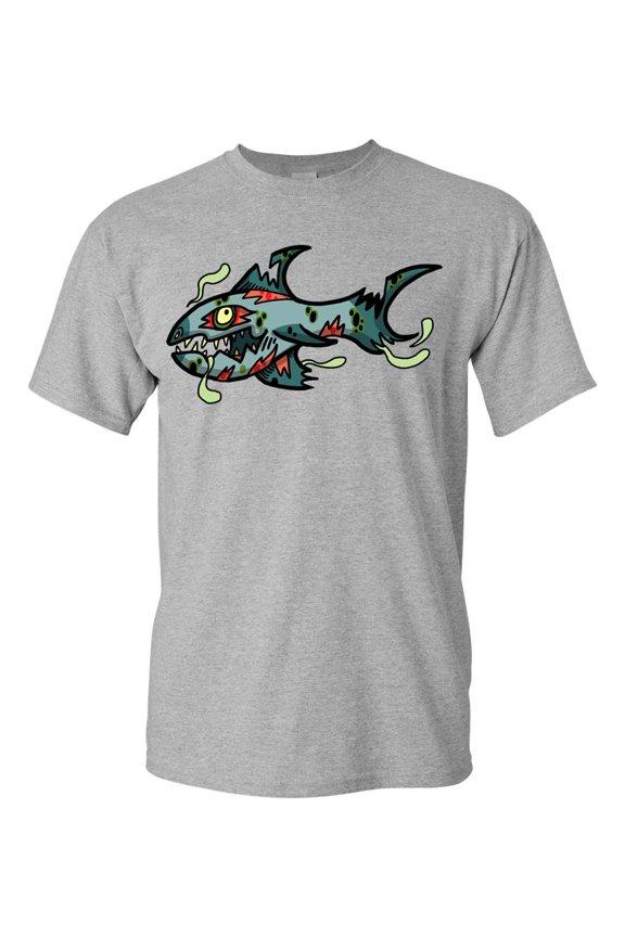 Zombie Shark Undead Animals Adult DT T-Shirt Tee