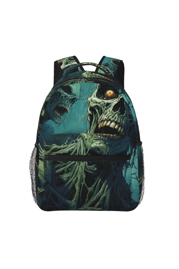 Zombie Skull Art Laptop Backpack Travel Rucksack for Teens Adults, Fits 15-inch Notebook