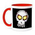 thumbnail image 1 of Zombie Skull Halloween 1 On Black, 15oz Two-Tone Red Mug, 1 of 7