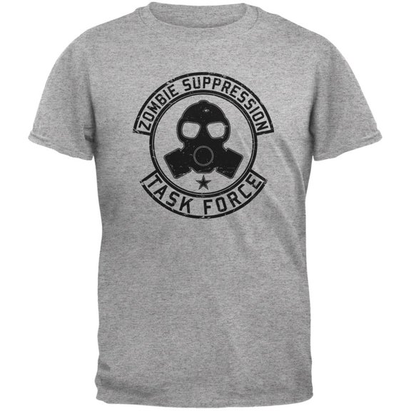 Zombie Task Force Heather Grey Adult T-Shirt - Small