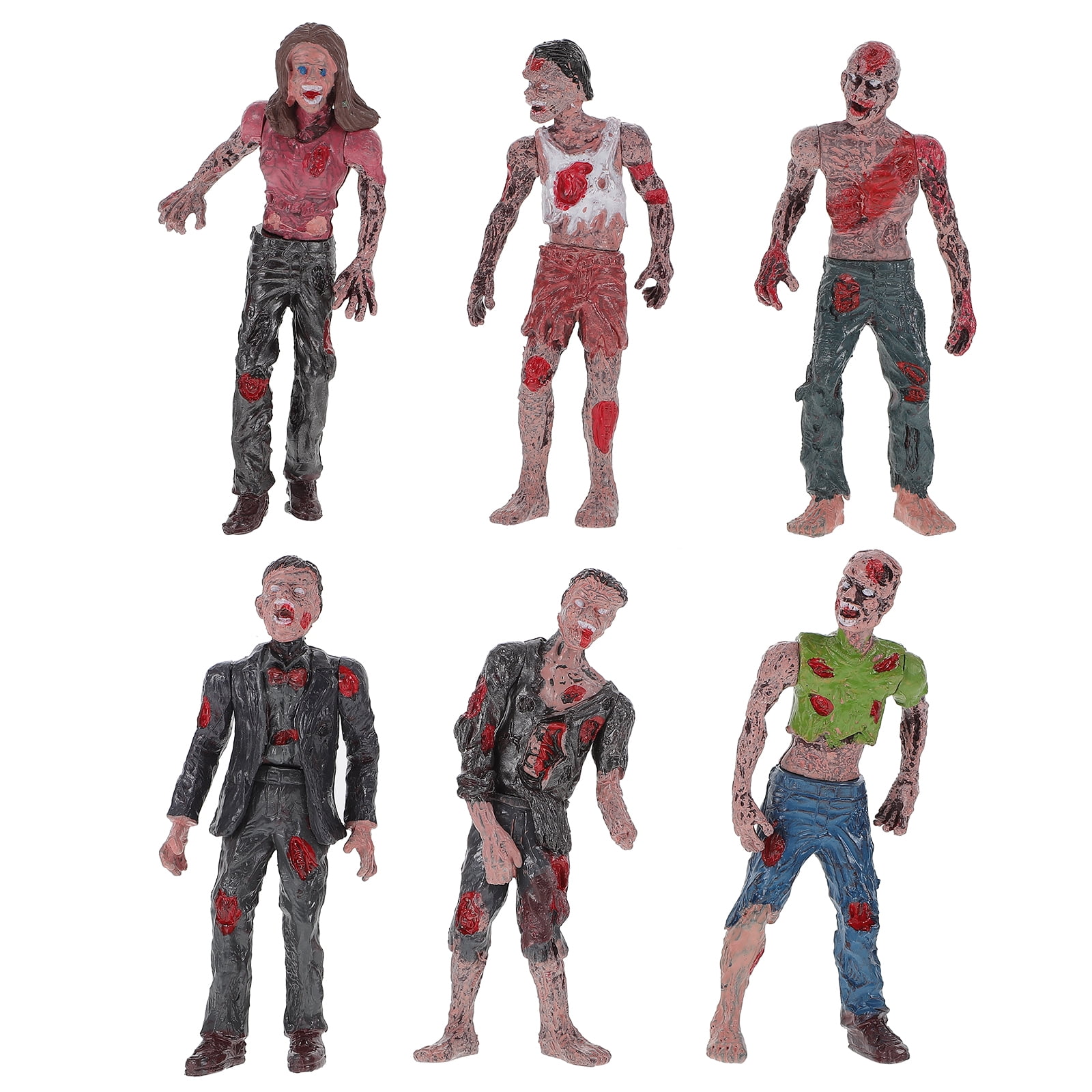 Zombie Action Figures With Movable Joins (Pack of 6) 