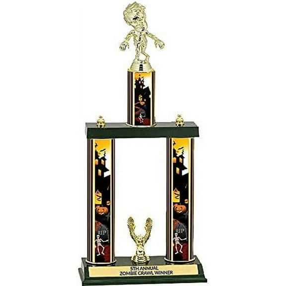 Zombie Trophy - Haunted Halloween Winner Trophy, Free Engraving & Plate Included, 20 Inches Tall$$Gift Supply & Awards