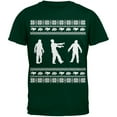 thumbnail image 1 of Zombie Ugly Christmas Sweater Green Adult T-Shirt - Small, 1 of 1