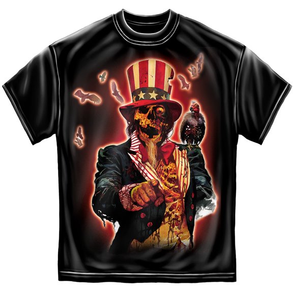 Zombie Uncle Sam Men's T-Shirt Navy L