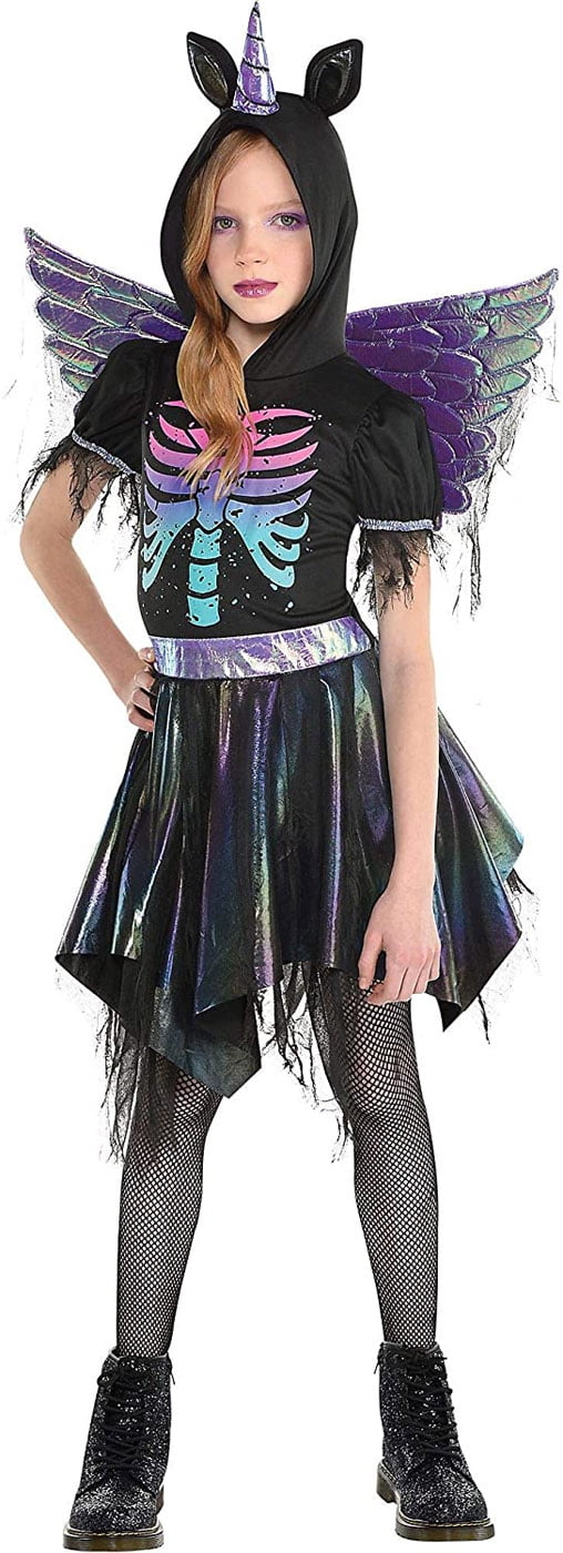 party city unicorn dress Kids' Unicorn Rainbow Jumpsuit with Hood & Tail Halloween Costume, Assorted Sizes