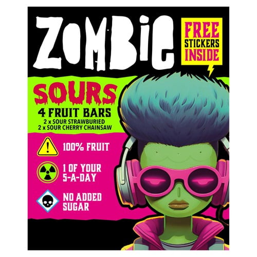 Zombie Variety Sours Multipack 4 x 25g, British Import (Pack of 6)