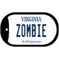 thumbnail image 1 of Zombie Virginia Novelty Metal Dog Tag Necklace DT-10126 2" x 1" Dog Tag (DT), 1 of 1