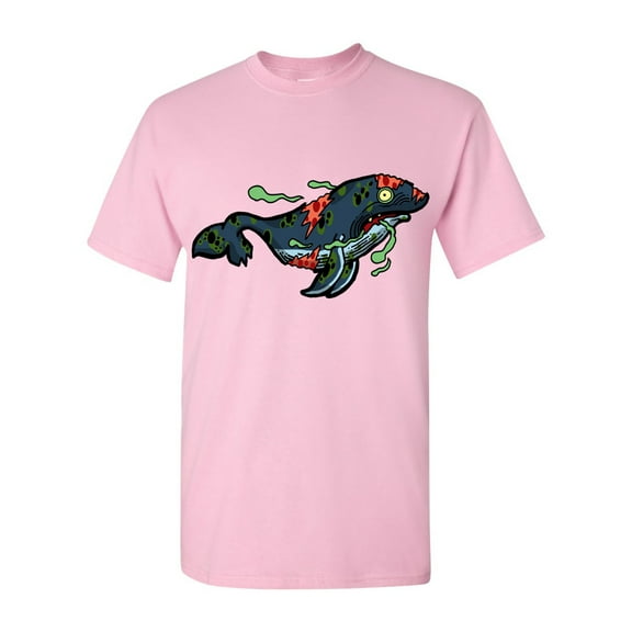 Zombie Whale Undead Animals Adult DT T-Shirt Tee