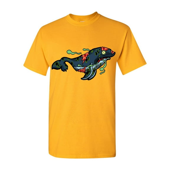 Zombie Whale Undead Animals Adult DT T-Shirt Tee