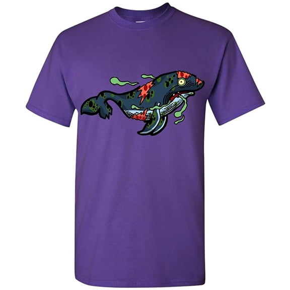 Zombie Whale Undead Animals Adult DT T-Shirt Tee