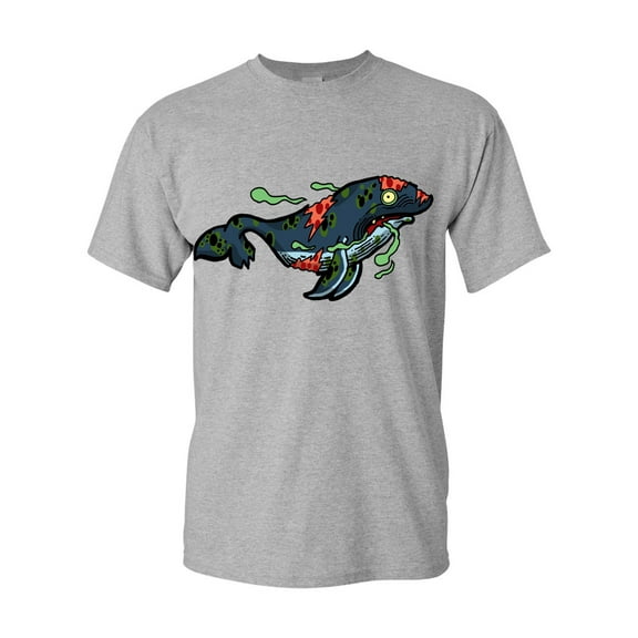 Zombie Whale Undead Animals Adult DT T-Shirt Tee