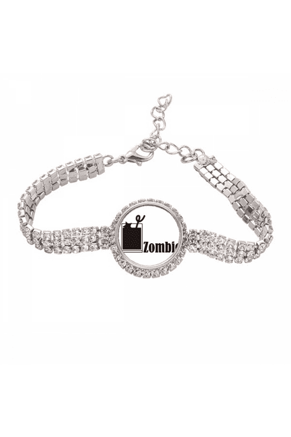 Zombie With The Word Zombie Tennis Chain Anklet Bracelet Diamond Jewelry