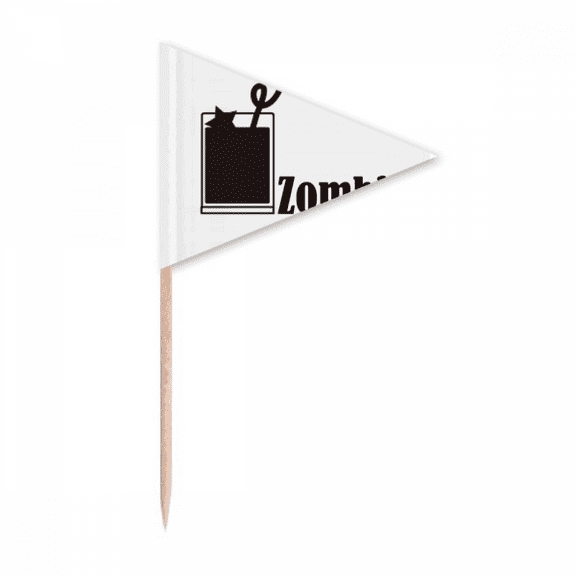 Zombie With The Word Zombie Toothpick Triangle Cupcake Toppers Flag