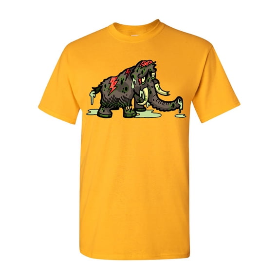 Zombie Wooly Mammoth Undead Animals Adult DT T-Shirt Tee