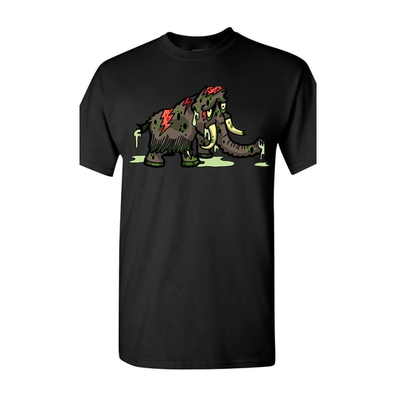 Zombie Wooly Mammoth Undead Animals Adult DT T-Shirt Tee