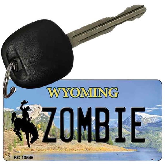 Zombie Wyoming State License Plate Tag Key Chain KC-10545 3" x 1.5" Key Chain (KC)