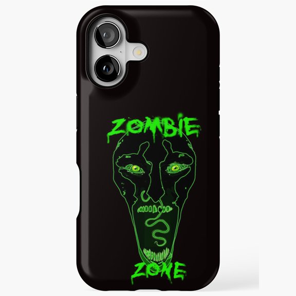 Zombie Zone Green Creepy Horror Decorative Print iPhone Case 17 to 11 Pro Max