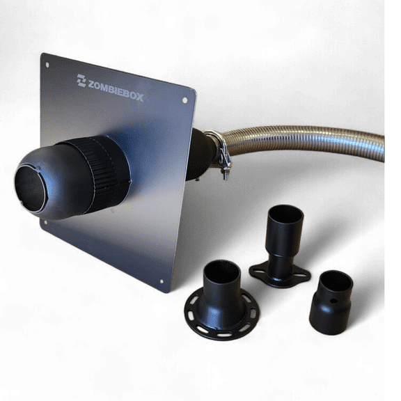Zombiebox Generator Exhaust Extension Kit with Silencer, Steel Insulated Through-Wall Mounting Plate, Universal