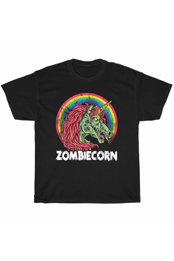 Zombiecorn Zombie Unicorn Rainbow Costume T-Shirt Unisex Tee Gift New, Vintage Birthday Gift