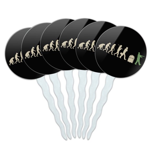 Zombielution Evolution Cupcake Picks Toppers Decoration Set of 6