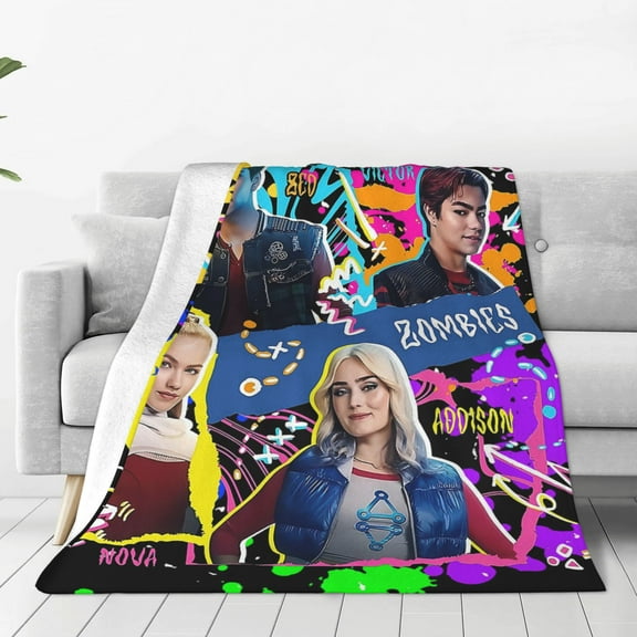 Zombies 4 Soft Micro Fleece Cozy Throw Blanket Lightweight Fuzzy Flannel Blankets Sofa Decor Gifts