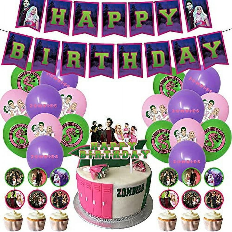 32 PCS Zombies Birthday Party Supplies,Zombies theme birthday party  supplies include Cupcake decoration, cake decoration, banner, balloons. :  : Toys & Games