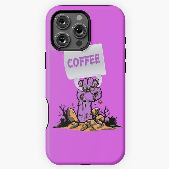 Zombies Crave Coffee Purple Phone Case for iPhone 16 15 14 13 12 11 Pro Max M5905973