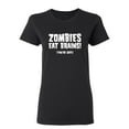 thumbnail image 1 of Zombies Eat Brains You're Safe Sarcastic Novelty Gift Idea Adult Humor Funny Women's Casual Tees, 1 of 3