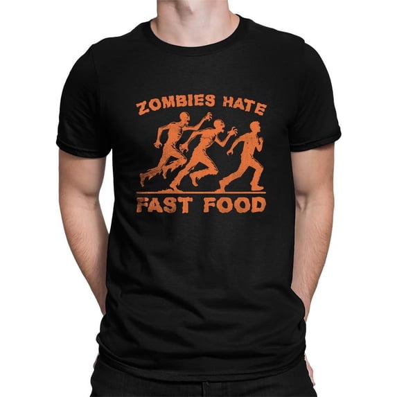 Zombies Hate Fast Food Funny Halloween Graphic - Men's T-shirt