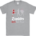 thumbnail image 1 of Zombies Hate Fast Food T-Shirt Funny TWD Humor Apocalypse Tee - Heather Grey, 5XL, 1 of 1