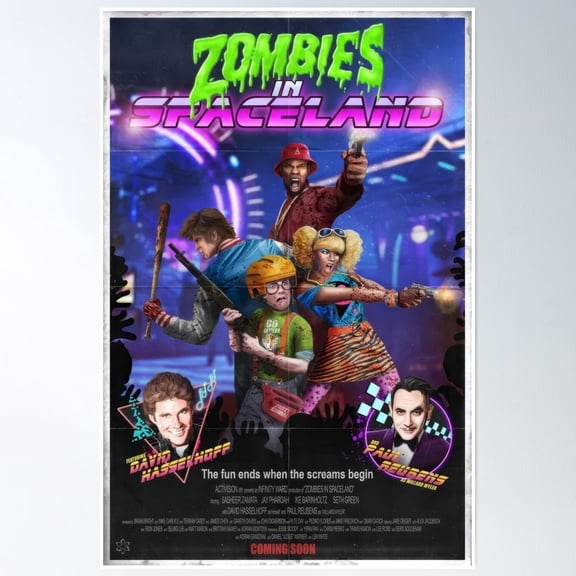 Zombies In Spaceland Poster UNFRAMED PAPER POSTER, Home Decor, Vintage Gift, Living Room Dercor