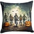 thumbnail image 1 of Zombies Spooky Halloween Fabric Decorative Pillow 18 in x 18 in, 1 of 5