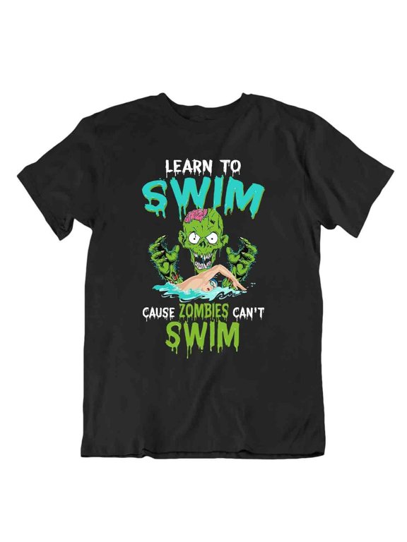 Zombies Swim Tshirt Pun Joke T-Shirt Frik Design Tee