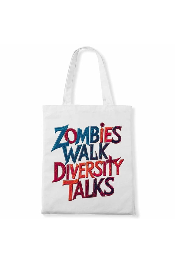 Zombies Walk, Diversity Talks. Funny Mama Happy Halloween Canvas Bag 1Pc