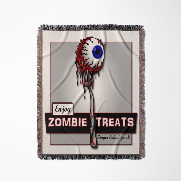 Zombies Zombie Treats 1 On Transparent, Woven Blanket