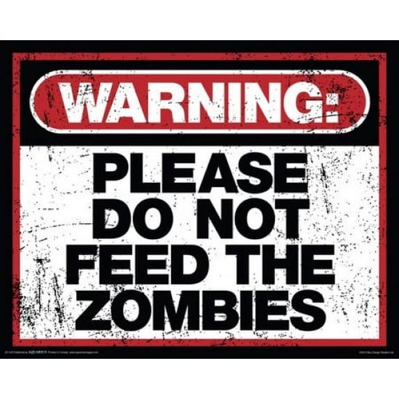 Zombies - Zombie Warning Laminated Poster (20 x 16)