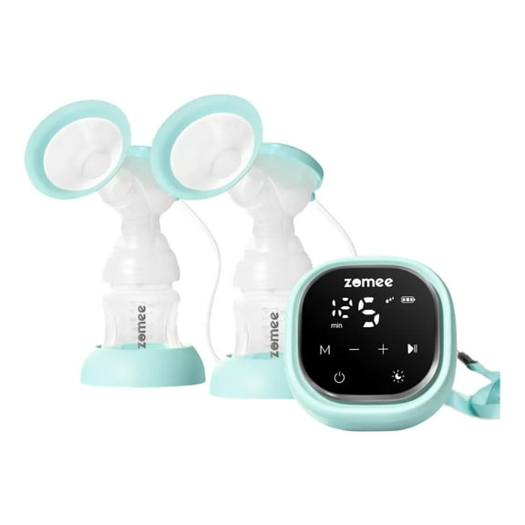 Zomee Double Electric Breast Pump Kit w/ Tote, Cooler Bag, Wide Neck Bottles, Ice Pack