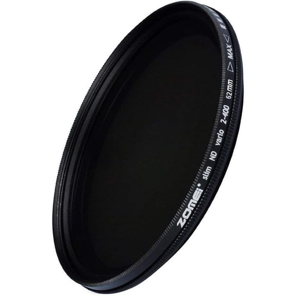 Zomei 62mm Optical Glass Ultra Slim Fader ND Neutral Density Variable ND2-ND400 Lens Filter