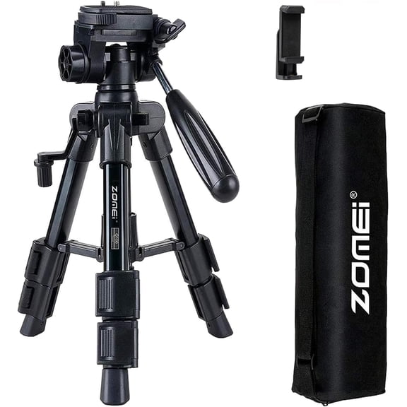 Zomei Q100 Mini Tripod for Camera,Travel Table Tripod with 3-Way Pan/Tilt Head 1/4 inches Quick Release Plate and Bag for DSLR Camera