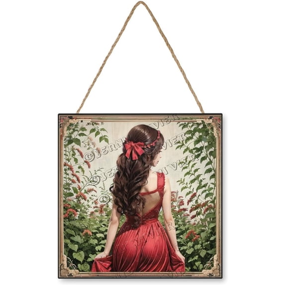 Zomyto 12x12 In Square Hanging Wood Sign Into The Garden I Go To Lose My Mind Find My Soul Wall Art